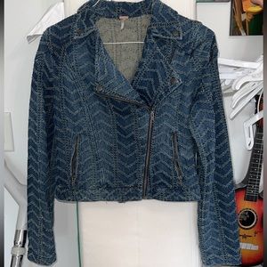 FREE PEOPLE Moto Denim Jacket